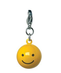 Adorable Yellow Happy Face Jingle Bell Dog Charm