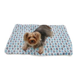Blue & Gray Hearts Ultra-Soft Fleece & Plush Blanket