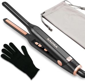Pencil Flat Iron, 3/10" Small Flat Irons for Short Hair, Pixie Cut and Bangs, Mini Hair Straightener for Edges