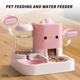 1 Piece Cartoon Cloud Cat Ear Feeding And Water Feeding Integrated Cat And Dog Universal Pet Essential Item For Home And Travel (Option: Pink)