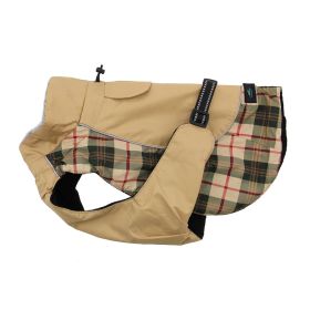 Alpine Performance All-Weather Dog Coat (Color: Beige Plaid, size: 2X-Large)