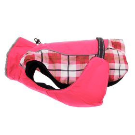 Alpine Performance All-Weather Dog Coat (Color: Raspberry Plaid, size: 4X-Large)