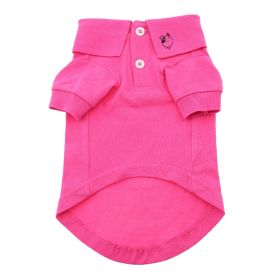 Classic Polo Dog Shirt – Solid Colors (Color: Raspberry Sorbet, size: 3X-Large)