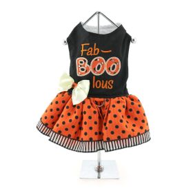 Festive Halloween Puppy Dress & Harness (Color: Fab-BOO-lous, size: large)