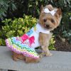 Cute Ice Cream Cart Dog Dress with Matching Leash