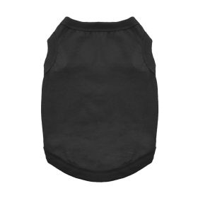Adorable Cotton Dog Tank for Everyday Wear (Color: Jet Black, size: small)