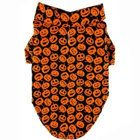 Spooky Halloween Camp Shirt for Dogs (Color: Halloween Jack-o-Lanterns, size: XX-Small)