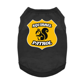 Playful Puppy Tee – Squirrel Patrol Dog Shirt (Color: Jet Black, size: X-Small)